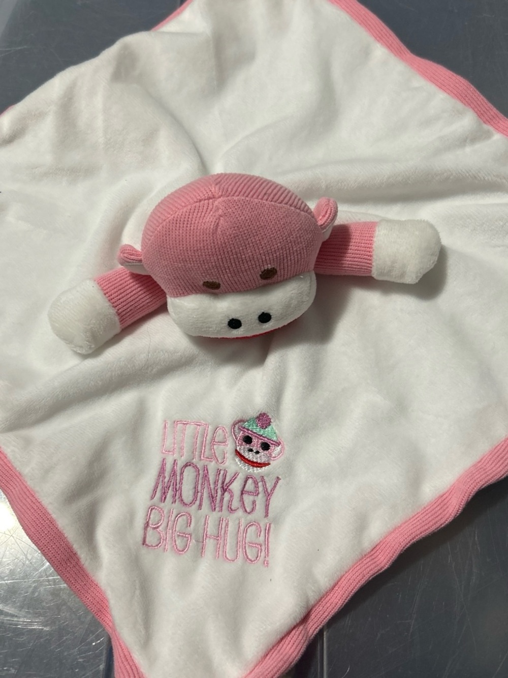 American Girl Pink and White Little Monkey Lovey